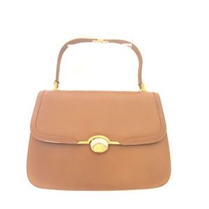 GUCCI VINTAGE GLOSSY LEATHER TOP HANDLE BAG